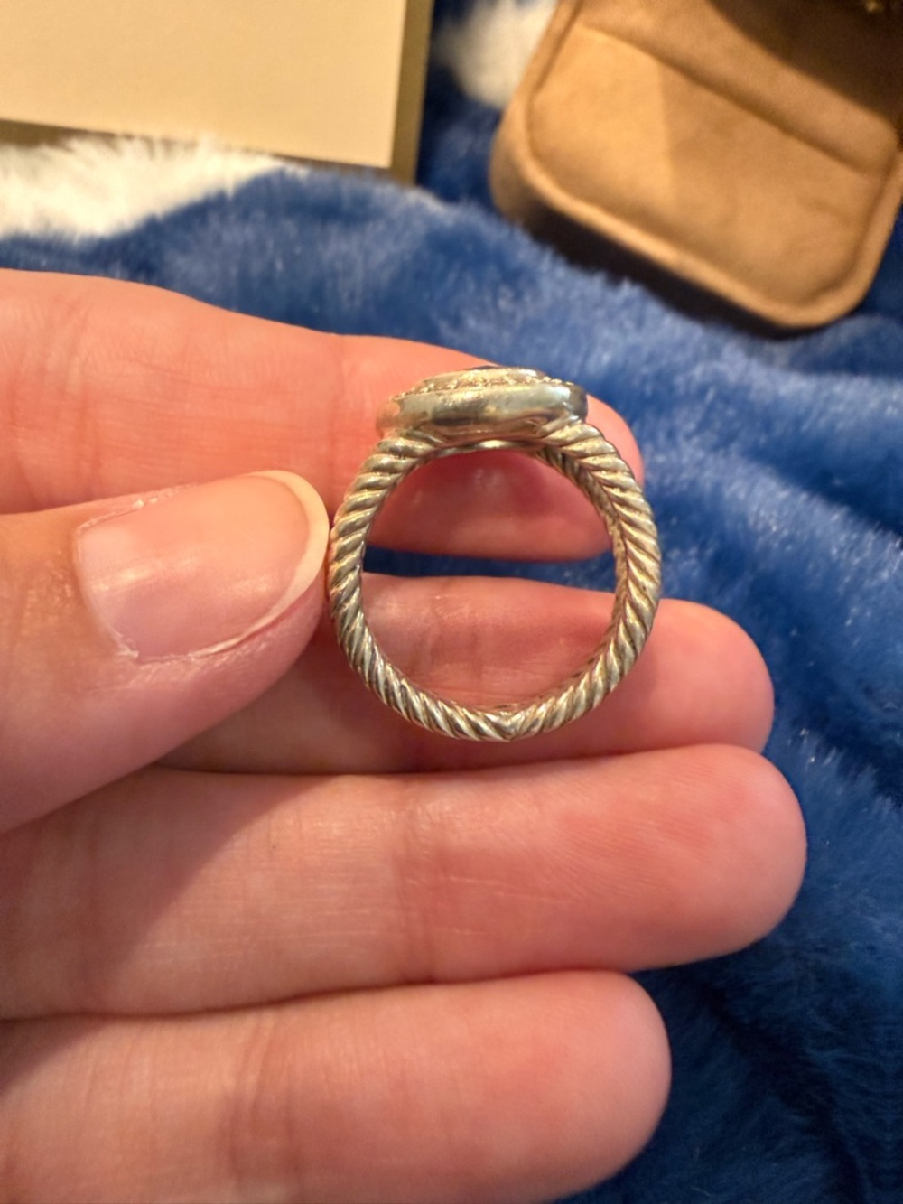 David Yurman Sterling Silver Ring with Sky Blue Topaz Size 6 - Picture 4 of 8